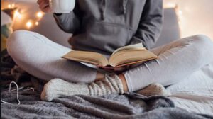 Lady reading a book